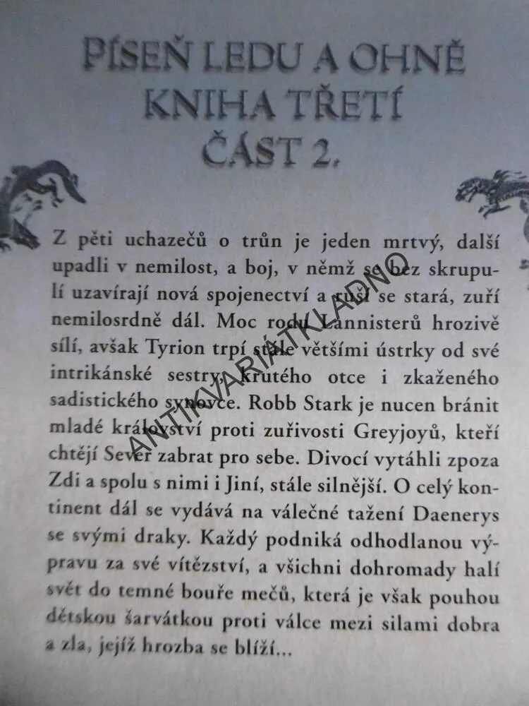 HRA O TRŮNY, BOUŘE MEČŮ KNIHA TŘETÍ, PÍSEŇ LEDU A OHNĚ, GEORGE R.R.MARTIN, **an