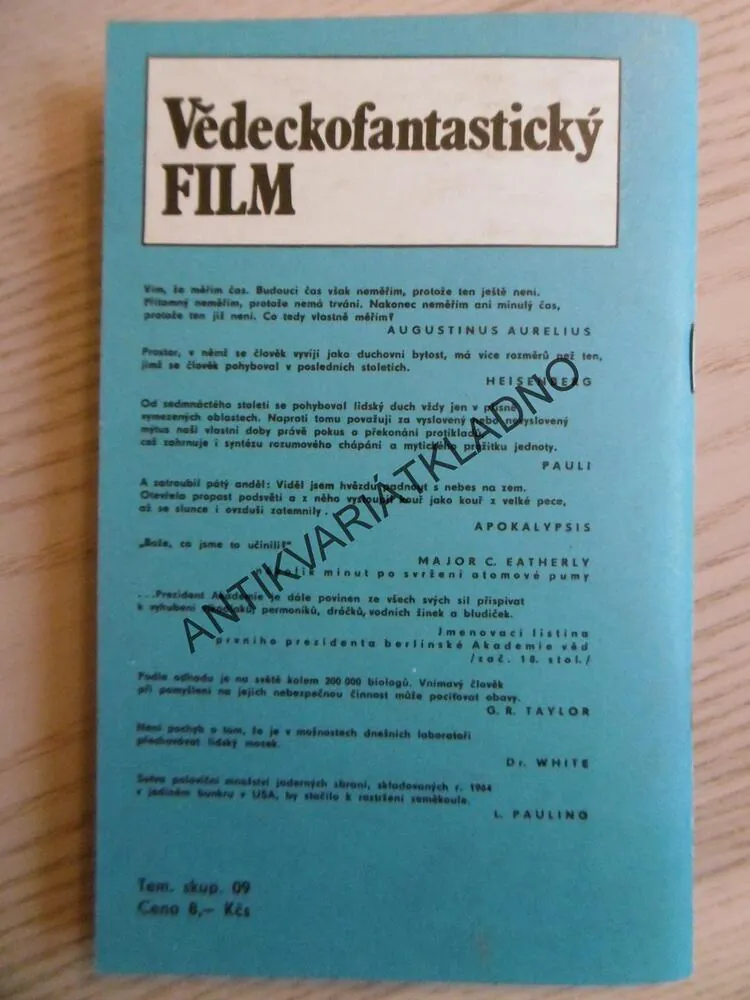 VĚDECKOFANTASTICKÝ FILM, KAREL ZEMAN, VÁVRA, AJ., ČS FILMOVÝ ÚSTAV