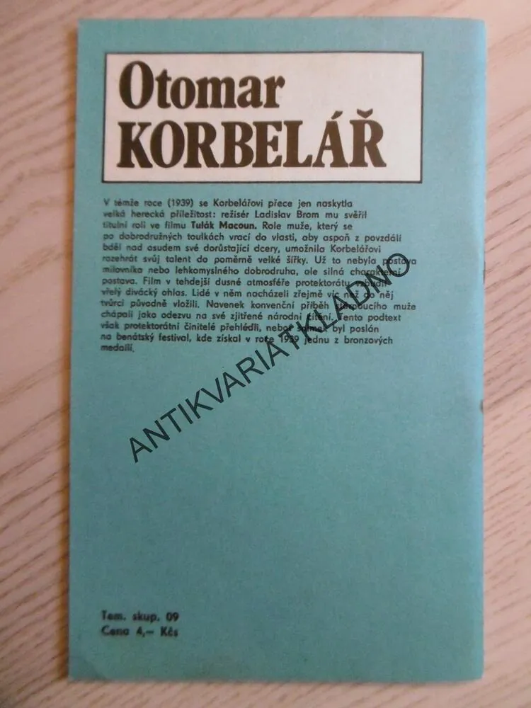 OTOMAR KORBELÁŘ, ČS FILMOVÝ ÚSTAV