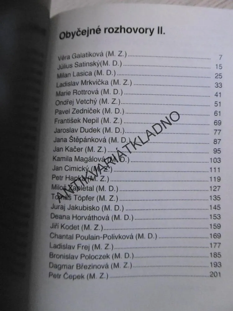 OBYČEJNÉ ROZHOVORY, II., MILUŠE ZINDELOVÁ, MAGDALENA DIETLOVÁ, **an
