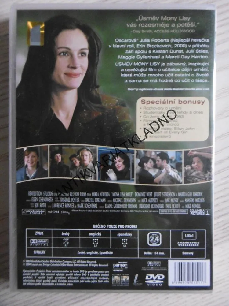 ÚSMĚV MONY LISY, DVD FILM 