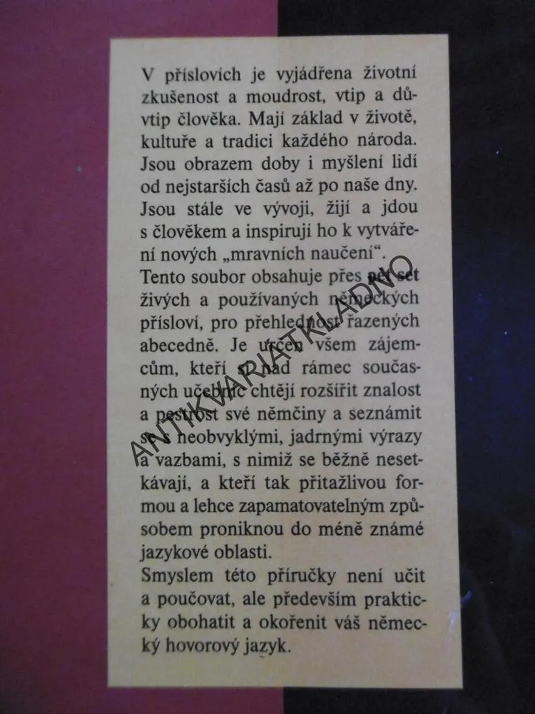NEJZNÁMĚJŠÍ NĚMECKÁ PŘÍSLOVÍ A JEJICH ČESKÉ PROTĚJŠKY,