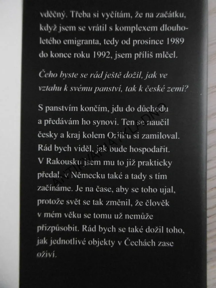 KNÍŽECÍ ROZHOVORY S KARLEM SCHWARZENBERGEM, KAREL HVÍŽĎALA, , **an