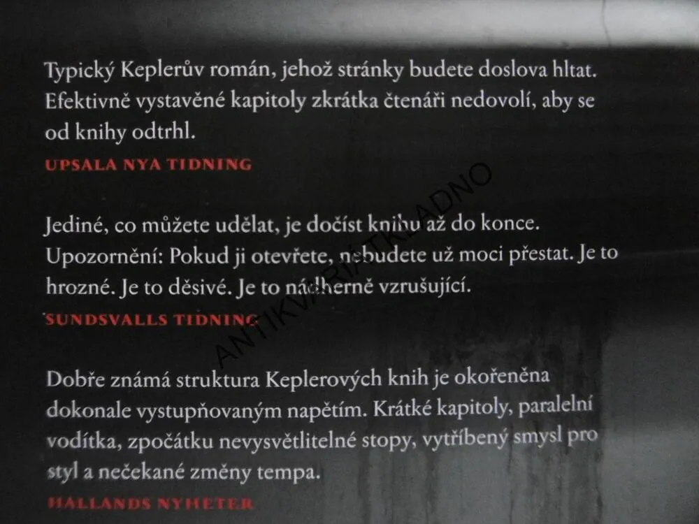 PÍSEČNÝ MUŽ, LARS KEPLER,**an