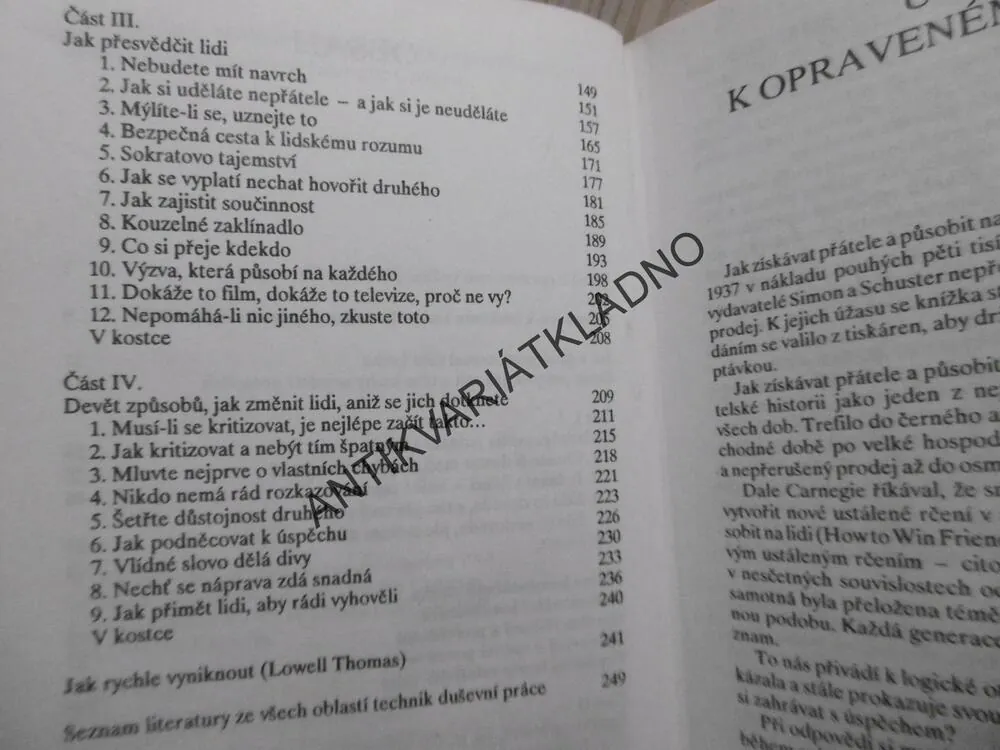 JAK ZÍSKÁVAT PŘÁTELE A PŮSOBIT NA LIDI, DALE CARNEGIE, **an