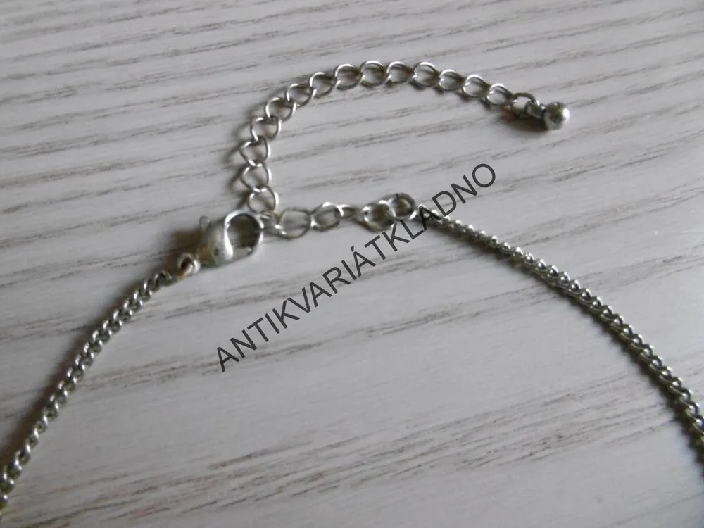 ŠPERK, NÁHRDELNÍK, KOMPLETNÍ, SKLOENÉ KAMENY UMĚLÉ, BÍLÉ KYTIČKY, 