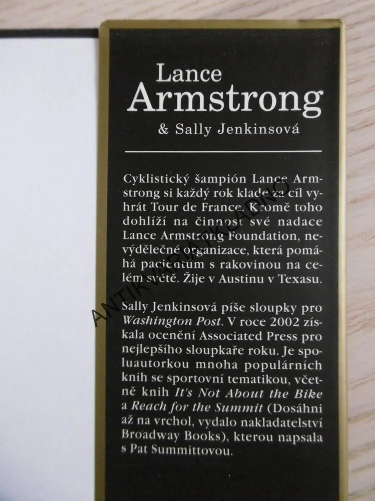 KAŽDÁ VTEŘINA SE POČÍTÁ, LANCE ARMSTRONG, SALLY JENKINSOVÁ, **an