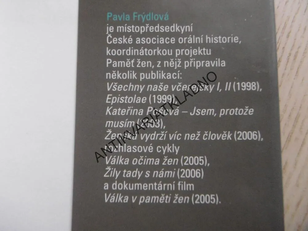 ŽENÁM PATŘÍ PŮLKA NEBE, PAVLA FRÝDLOVÁ, **an