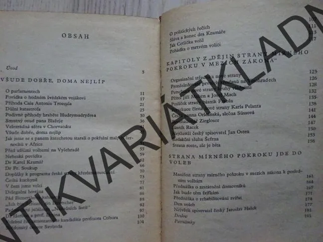 Z DOBY STRANY MÍRNÉHO POKROKU V MEZÍCH ZÁKONA, JAROSLAV HAŠEK, KAREL VACA, **an