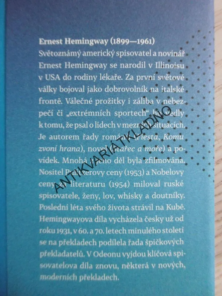 STAŘEC A MOŘE, ERNEST HEMINGWAY, **an
