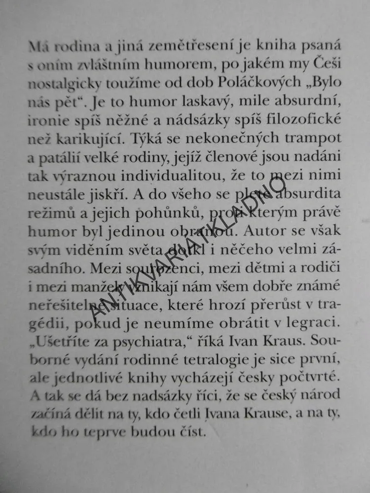 MÁ RODINA A JINÁ ZEMĚTŘESENÍ, IVAN KRAUS, **an