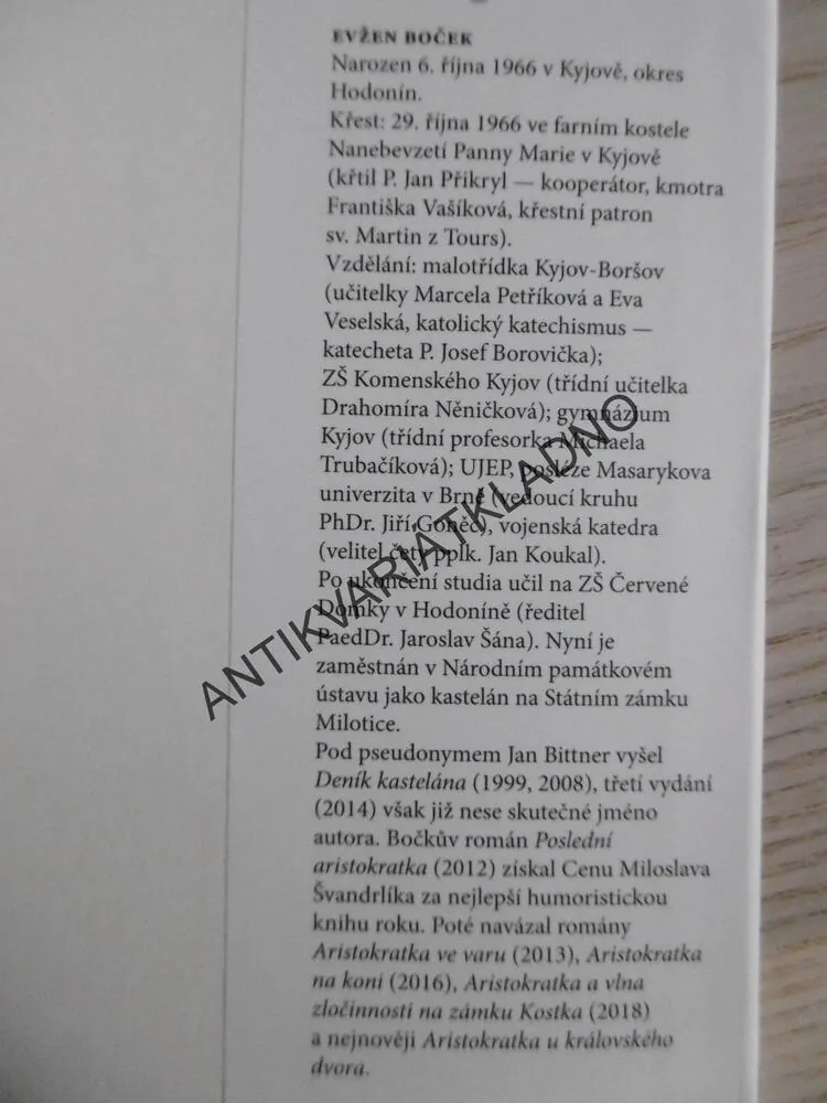 ARISTOKRATKA U KRÁLOVSKÉHO DVORA, EVŽEN BOČEK, **an
