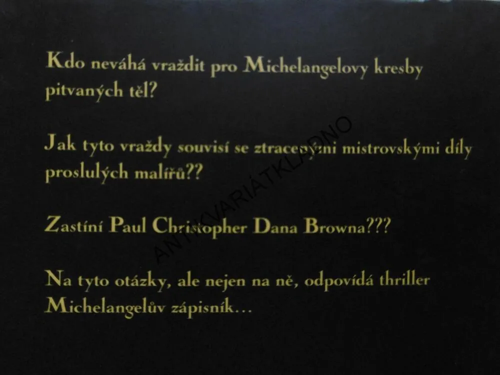 MICHELANGELŮV ZÁPISNÍK, PAUL CHRISTOPHER, **an