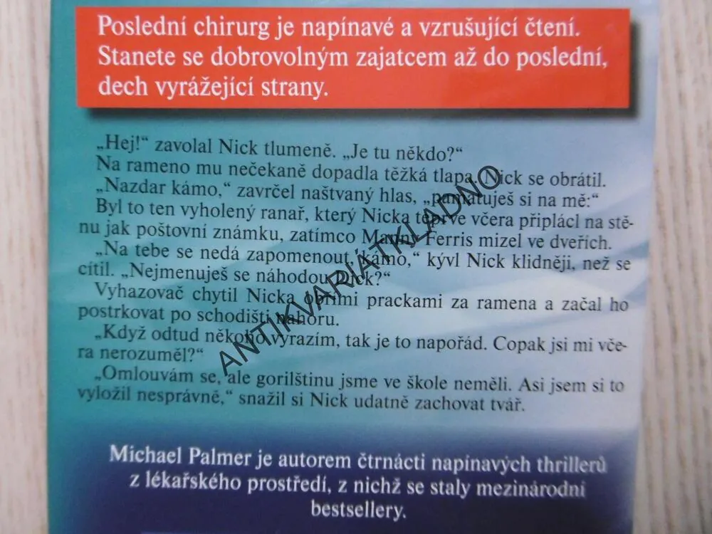 POSLEDNÍ CHIRURG, MICHAEL PALMER, **an