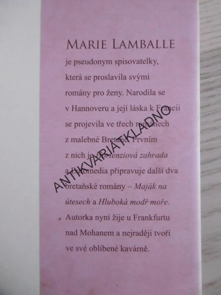 HORTENZIOVÁ ZAHRADA, MARIE LAMBALLE, **an