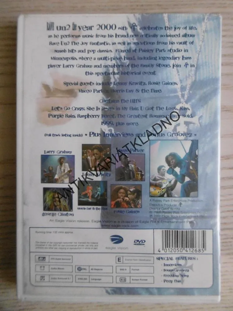 RAVE UN2 THE YEAR 2000, DVD HUDBA