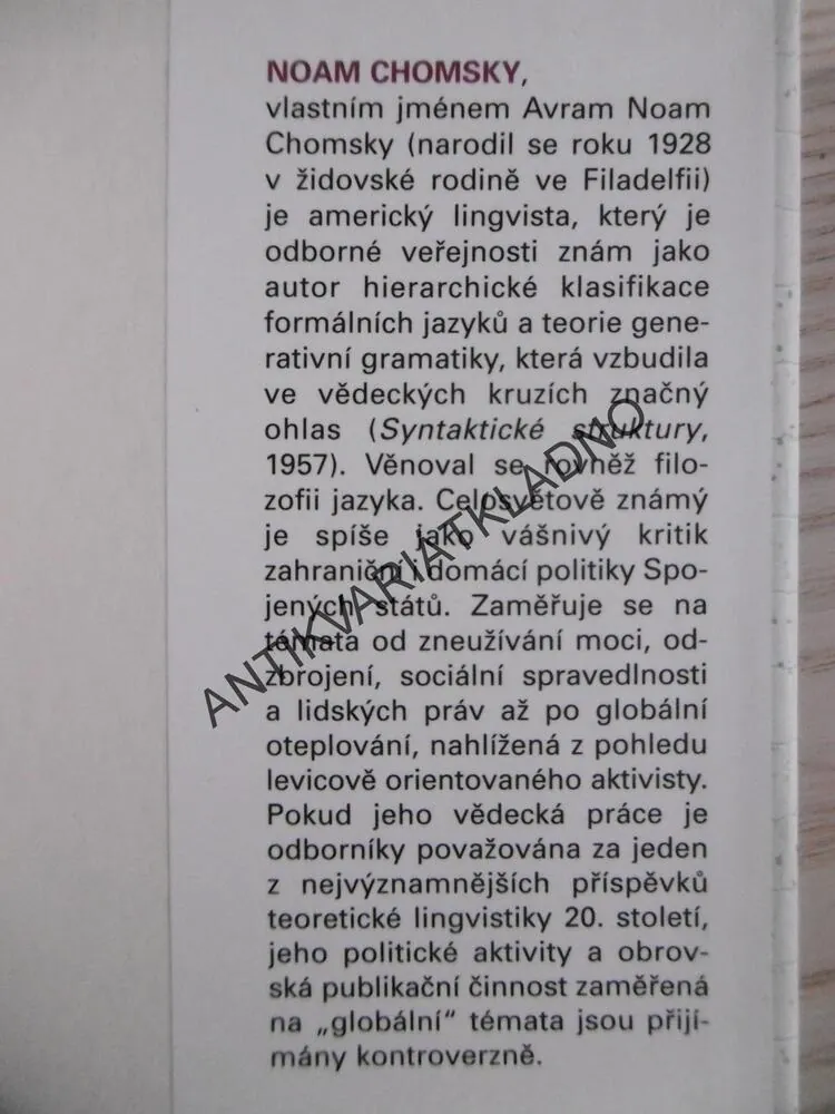 INTERVENCE, NOAM CHOMSKY, **an