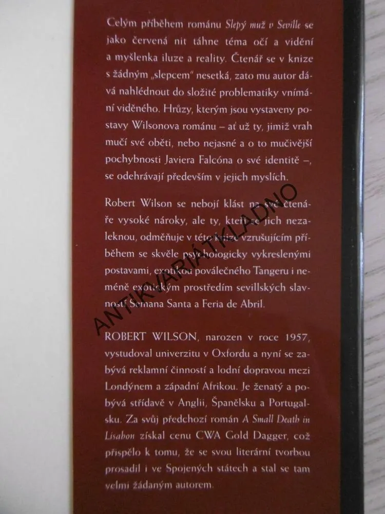 SLEPÝ MUŽ V SEVILLE, ROBERT WILSON, **an