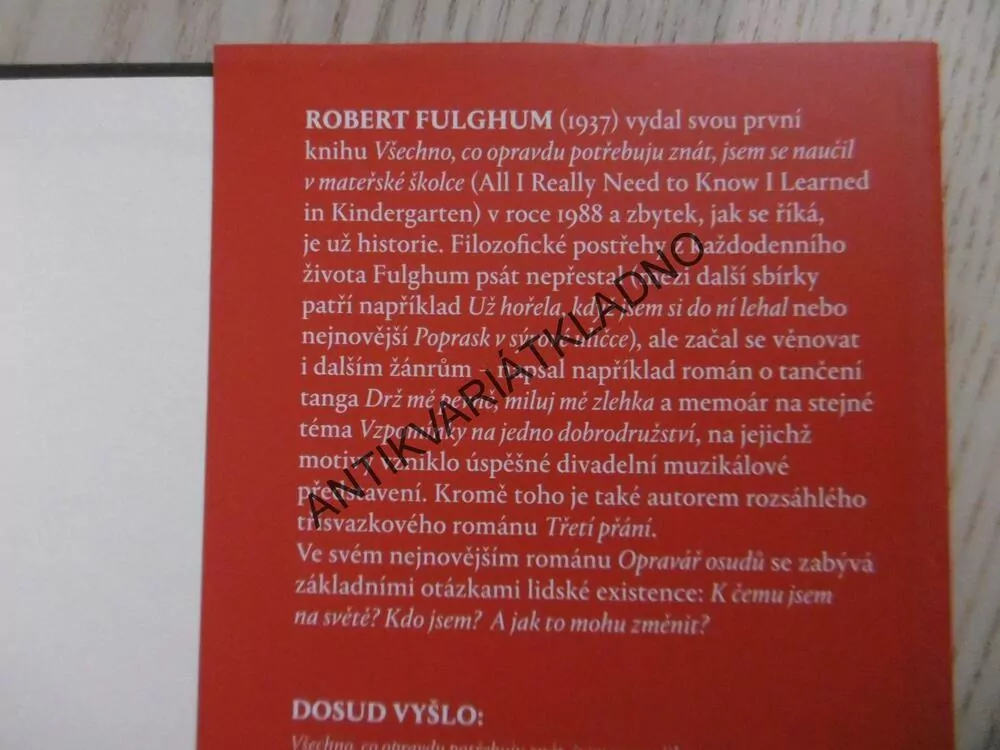 OPRAVÁŘ OSUDŮ, ROBERT FULGHUM, **an