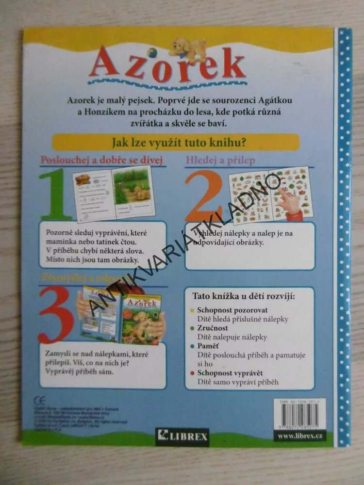 AZOREK V LESE, MALOVANÉ ČTENÍ S BAREVNÝMI NÁLEPKAMI, **an