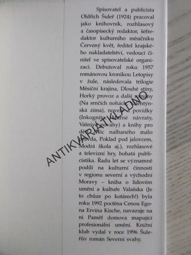 SLÁVA A PÁD VALAŠSKÉHO PÁNBÍČKA, OLDŘICH ŠULEŘ, **an