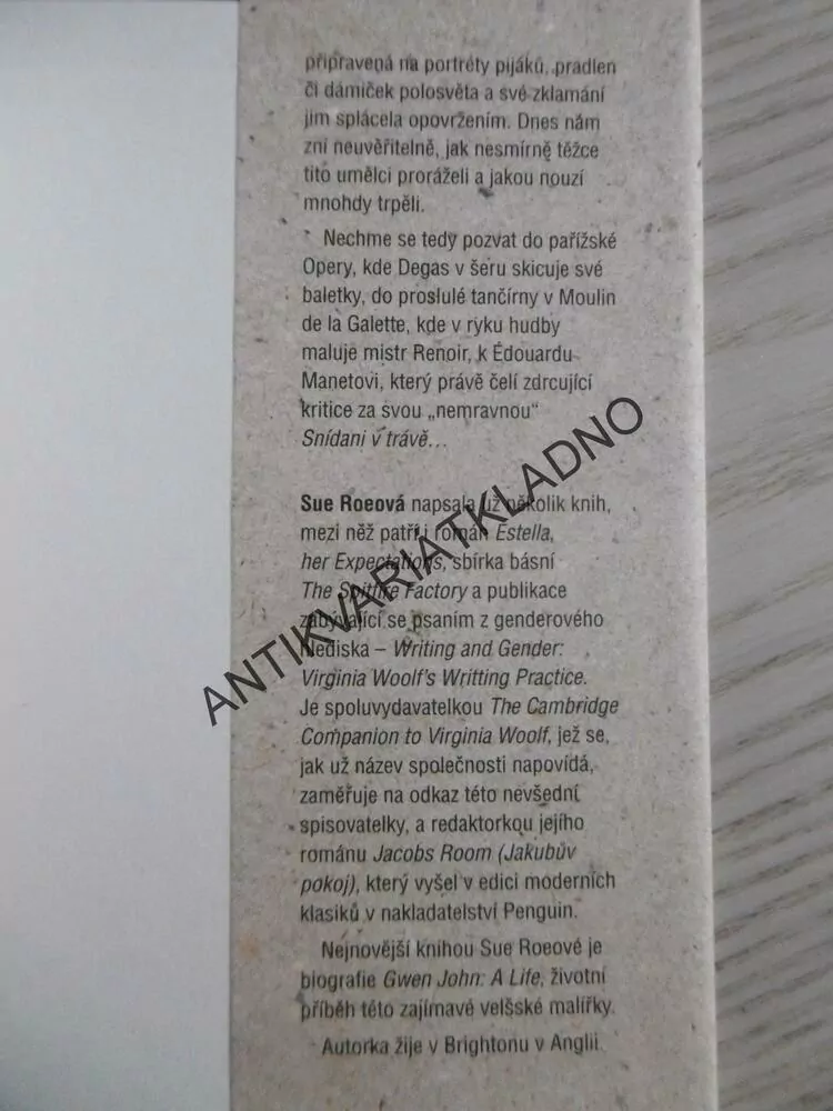 IMPRESIONISTÉ, JEJICH ŽIVOTNÍ PŘÍBĚHY, SUE ROEOVÁ, **an