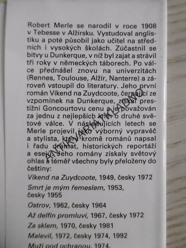 VÝLUČNÁ VLASTNOST ČLOVĚKA, ROBERT MERLE, **an