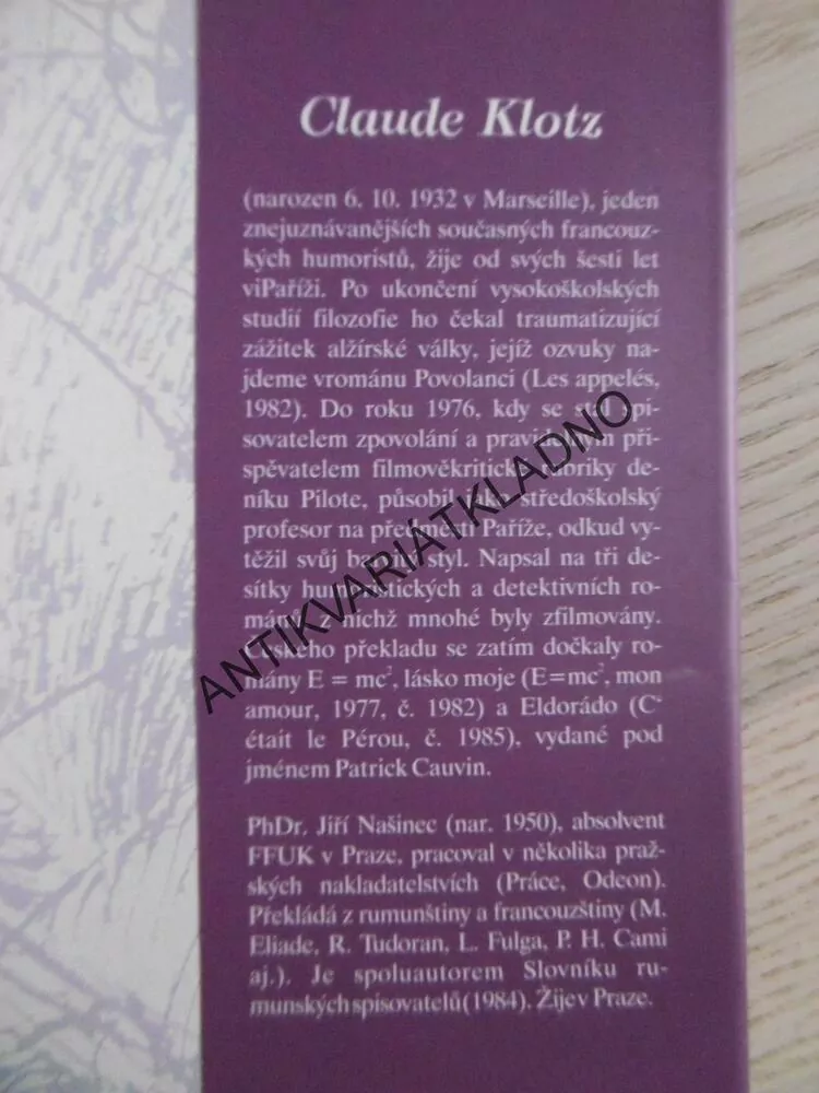 DRACULA A SYN, CLAUDE KLOTZ, **an