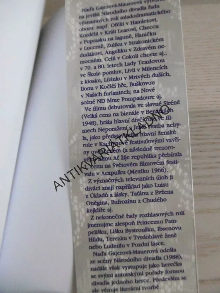 KOMEDIANTSKÉ STŘÍPKY, NAĎA GAJEROVÁ-MAUEROVÁ, **an