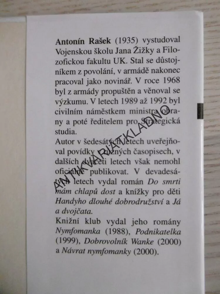 LÁSKY Z TEUFELSHOFU, ANTONÍN RAŠEK, **an