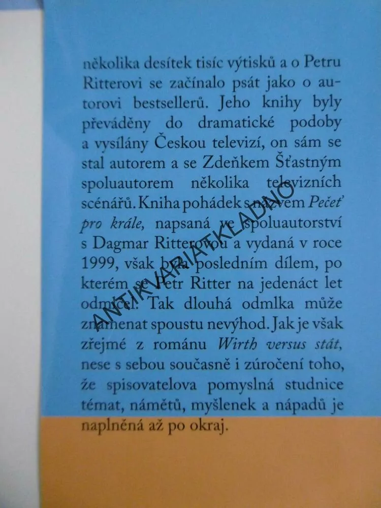 WIRTH VERSUS STÁT, PETR RITTER - AUTOGRAM, **an