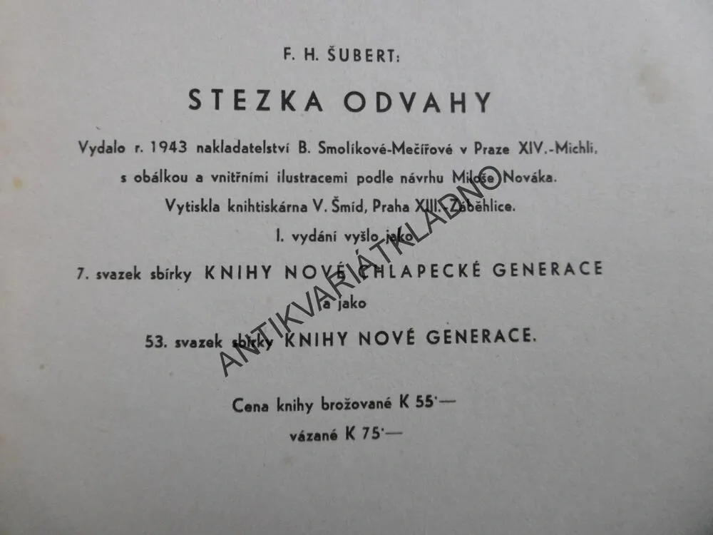 STEZKA ODVAHY, F. H. ŠUBERT, **an