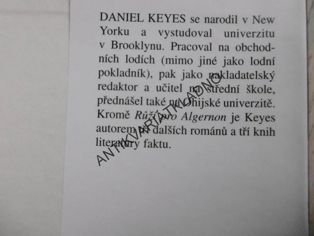 RŮŽE PRO ALGERON, DANIEL KEYES, **an