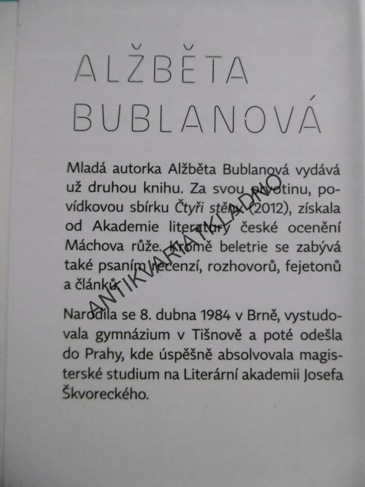 V TICHU, ALŽBĚTA BUBLANOVÁ, **an