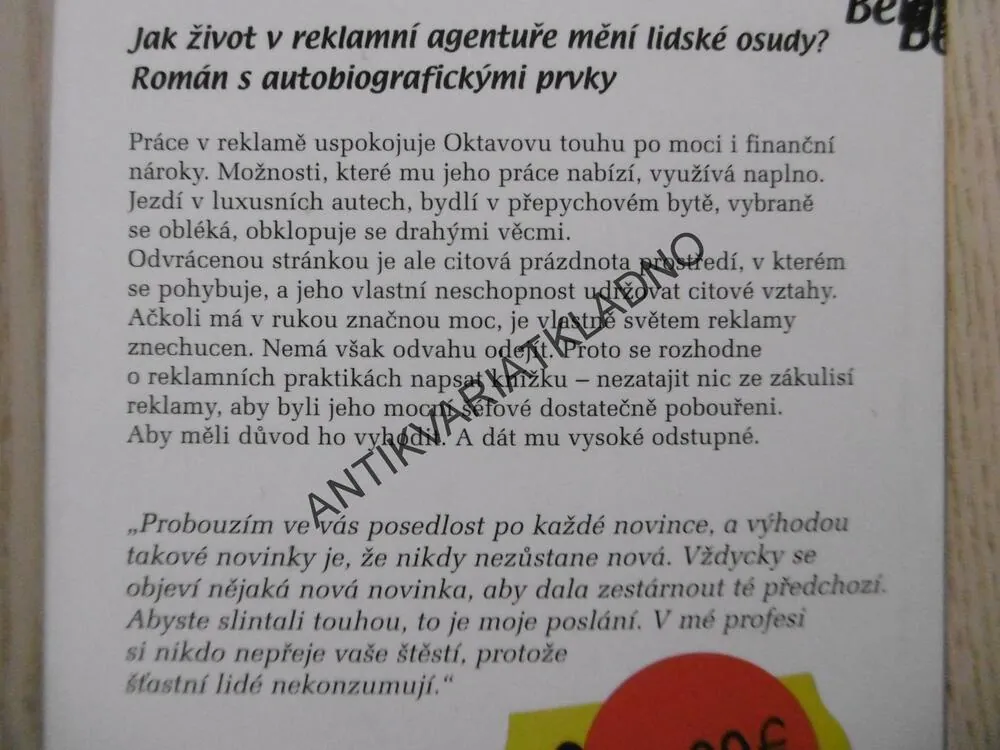 99 FRANKŮ, FRÉDÉRIC BEIGBEDER, **an