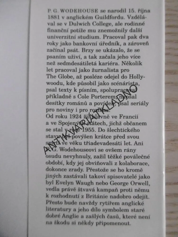 ŠIBAL KEGGS, P. G. WODEHOUSE, **an