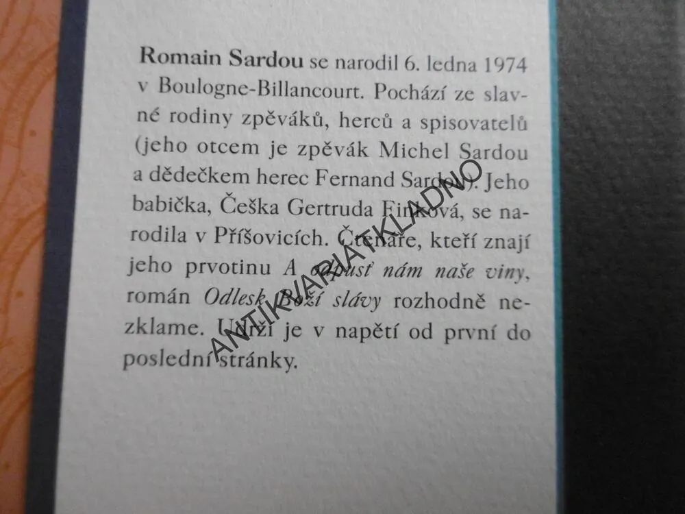 ODLESK BOŽÍ SLÁVY, ROMAIN SARDOU, **an
