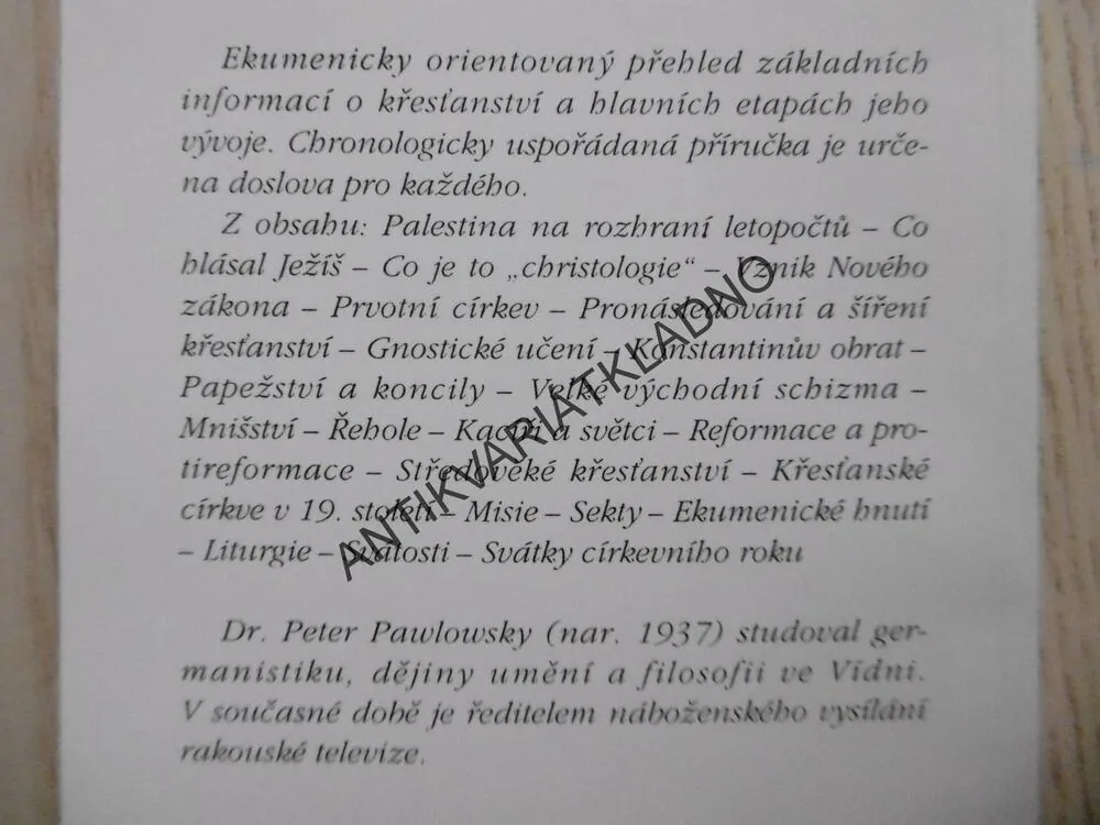 KŘESŤANSTVÍ V PROMĚNÁCH DVOU TISÍCILETÍ, PETER PAWLOWSKY,
