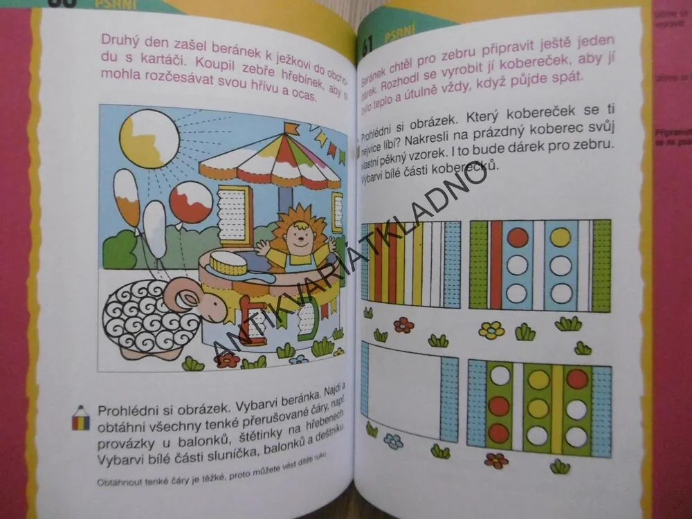 PRVNÍ ÚKOLY, UČÍME SE ČÍST, VYPRÁVĚT A PŘIPRAVUJEME SE NA PSANÍ, PŘEDŠKOLNÍ VÝCHOVA, **an