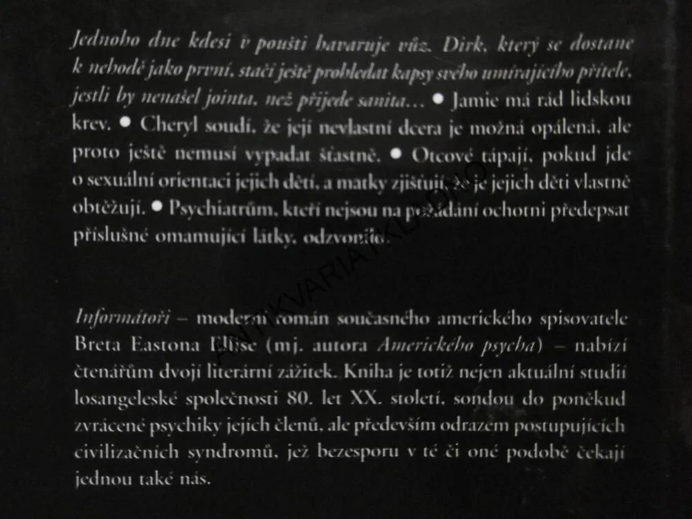INFORMÁTOŘI, BRET EASTON ELLIS, **an