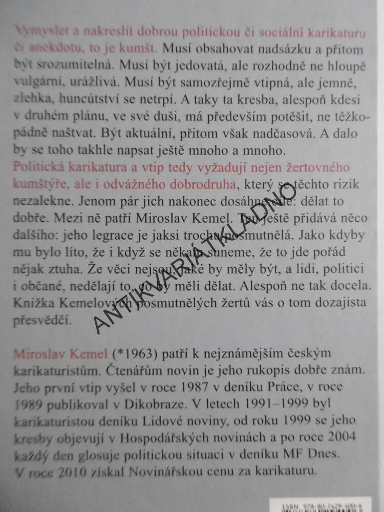 POSMUTNĚLÉ ŽERTY, MIROSLAV KEMEL, **an