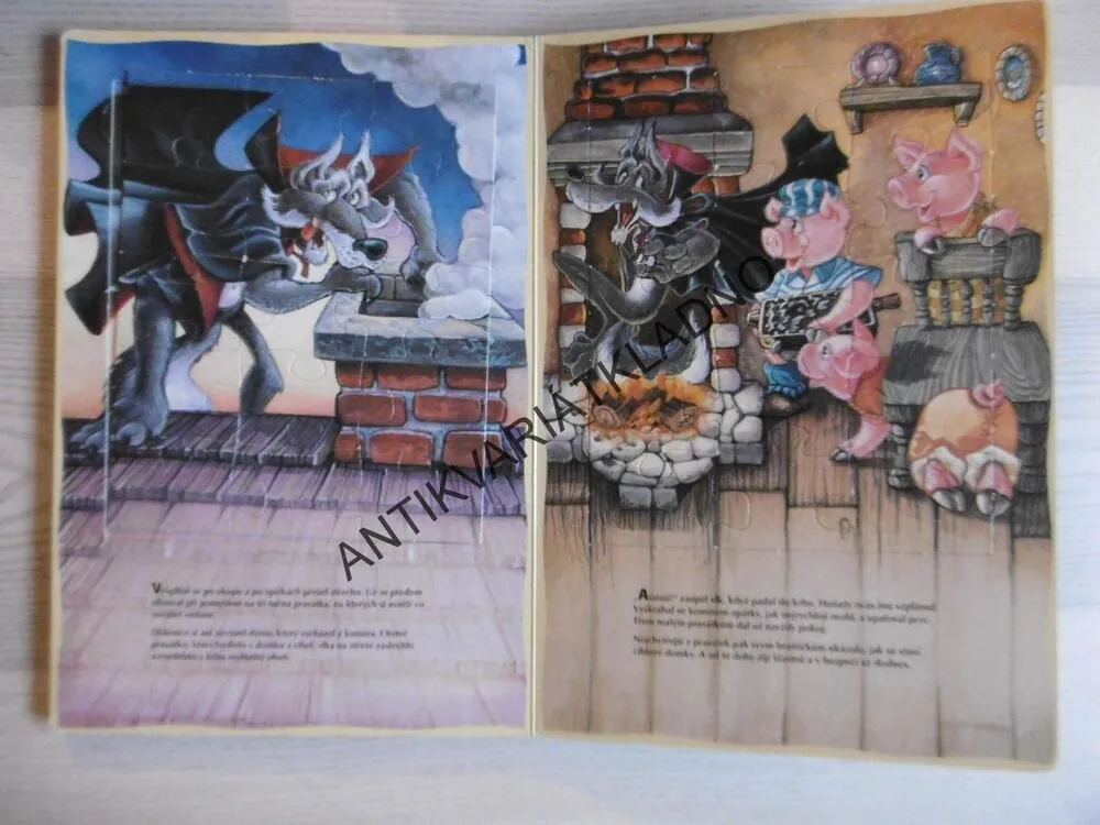 TŘI PRASÁTKA, KNIHA S 6X PUZZLE, **an