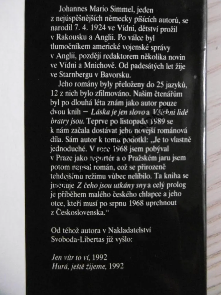 Z ČEHO JSOU UTKÁNY SNY, JOHANNES MARIO SIMMEL, **an