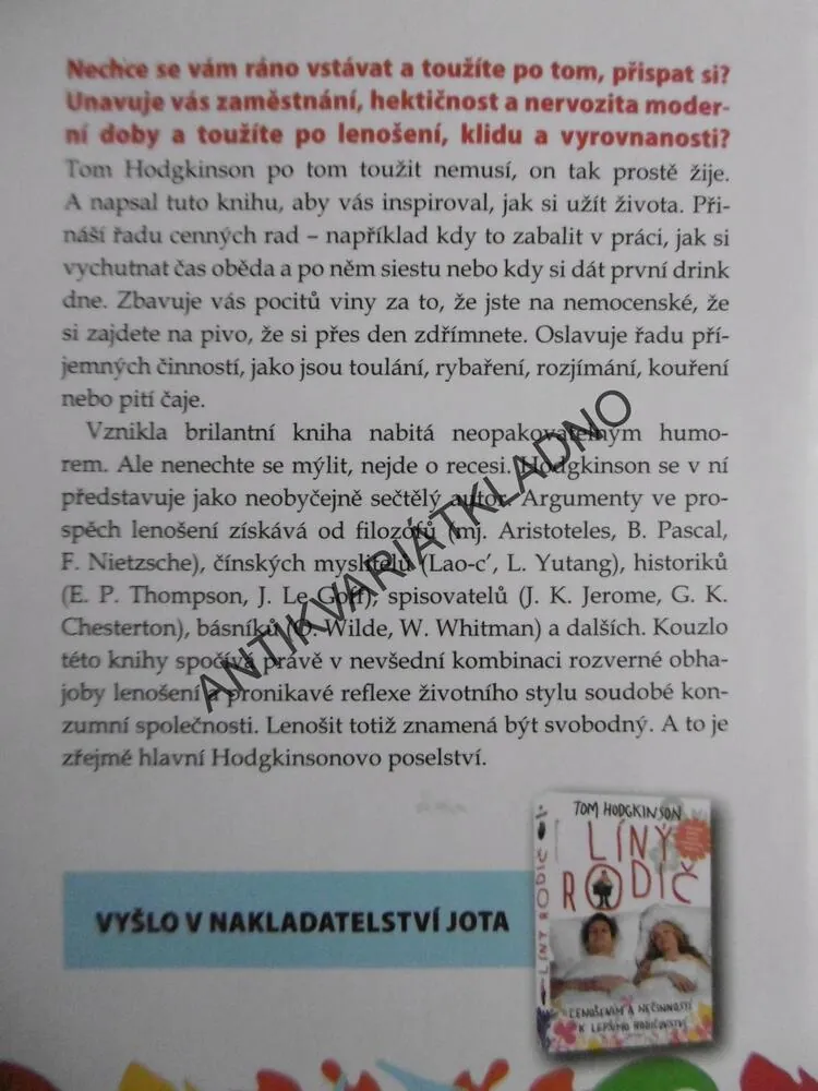 JAK BÝT LÍNÝ, NICNEDĚLÁNÍ JE DŘINA, TOM HODGKINSON, **an