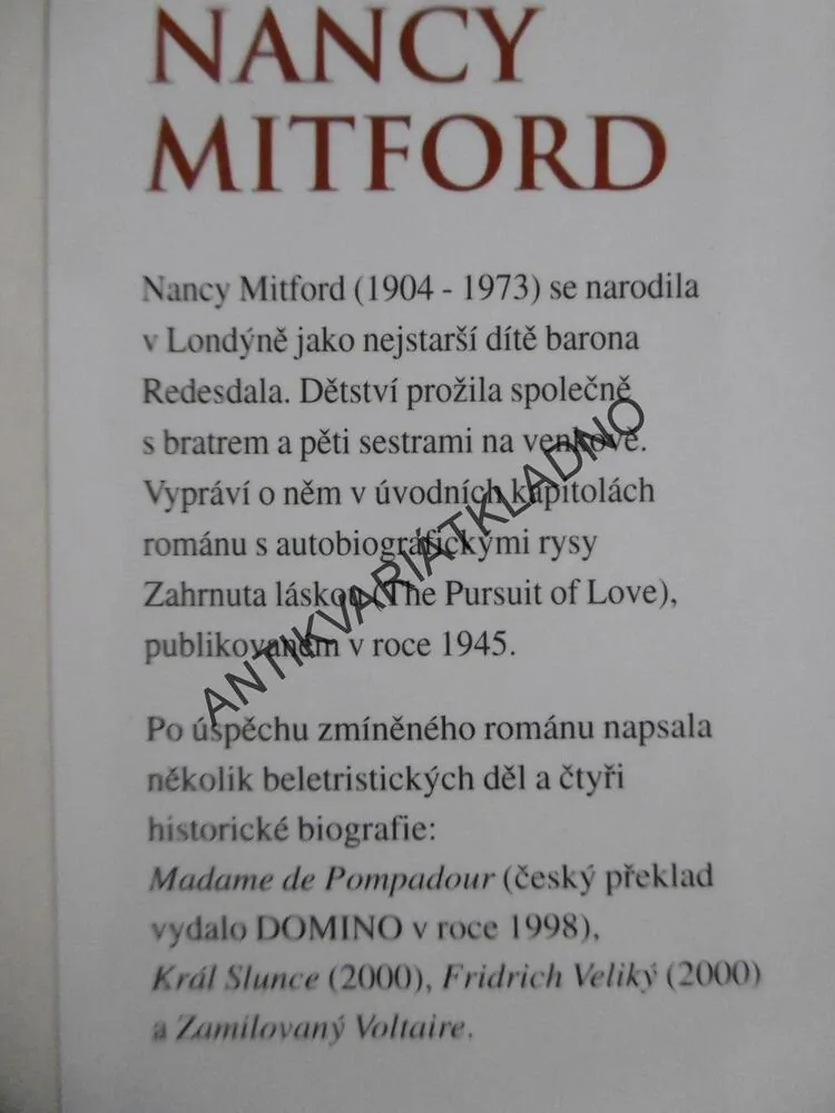 ZAMILOVANÝ VOLTAIRE, NANCY MITFORD, **an