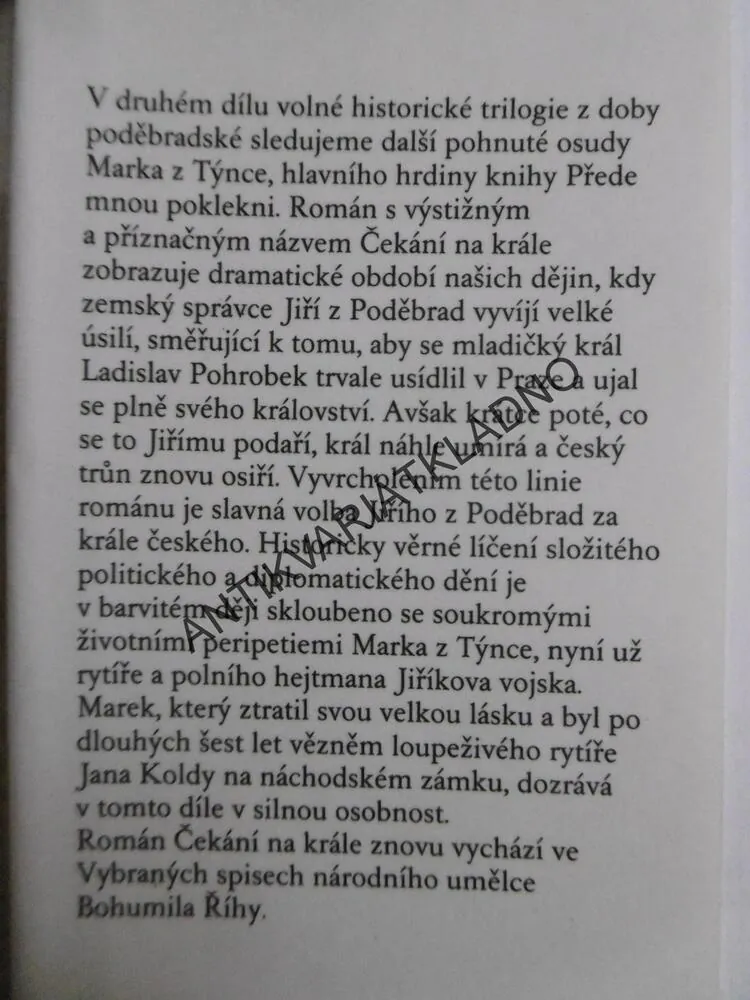 HISTORICKÁ TRILOGIE, BOHUMIL ŘÍHA, 3 KNIHY, **an