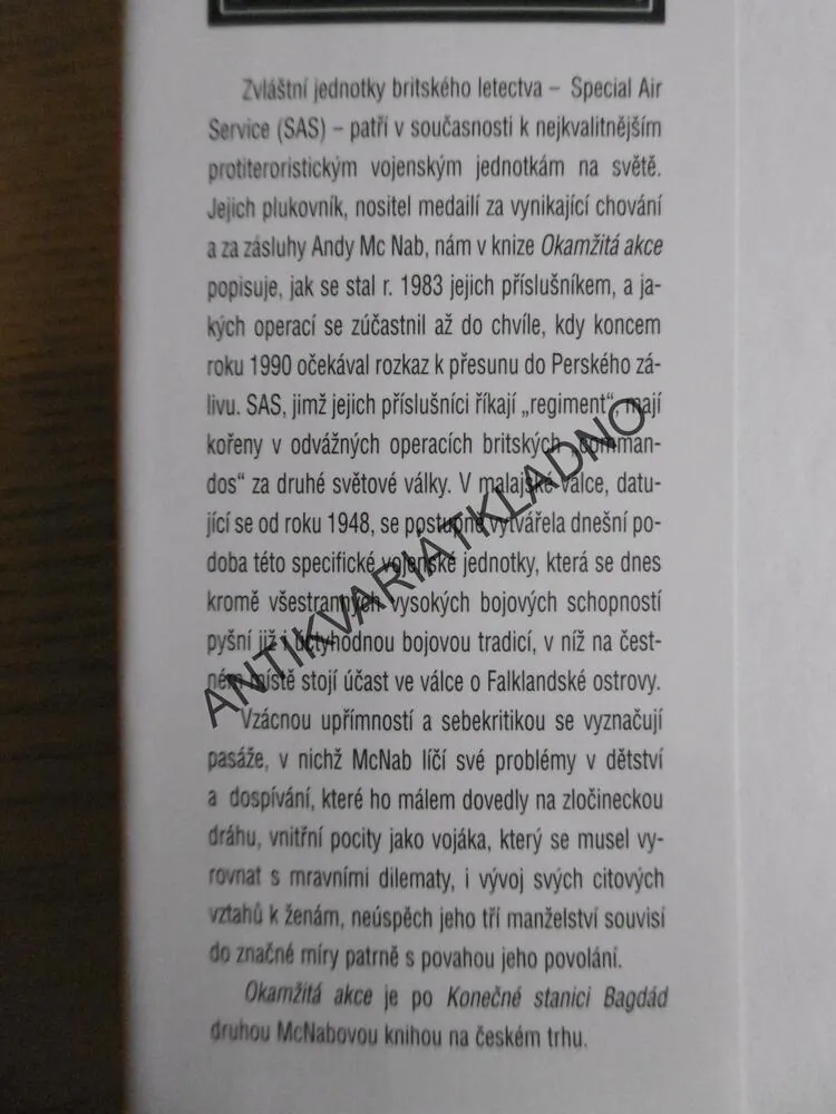 OKAMŽITÁ AKCE, ANDY MCNAB, **an