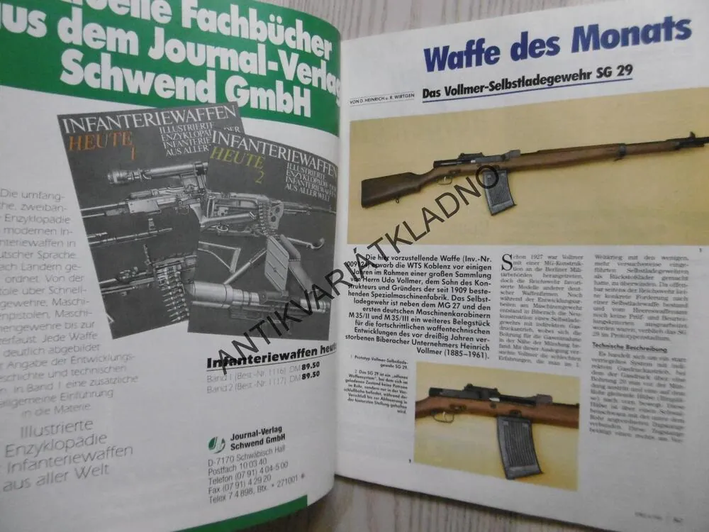 DWJ -DEUTSCHES WAFFEN-JOURNAL, 4/91, NĚMECKY, ČASOPIS ,ZBRANĚ, 