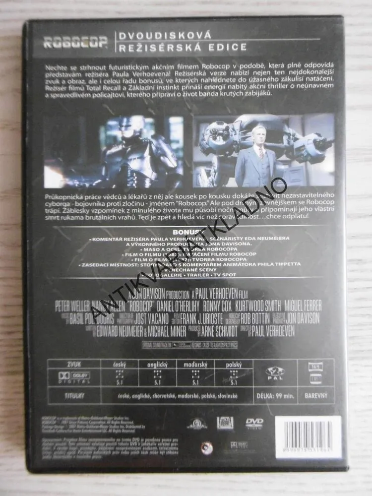 ROBOCOP, DVOUDISKOVÁ EDICE, DVD FILM
