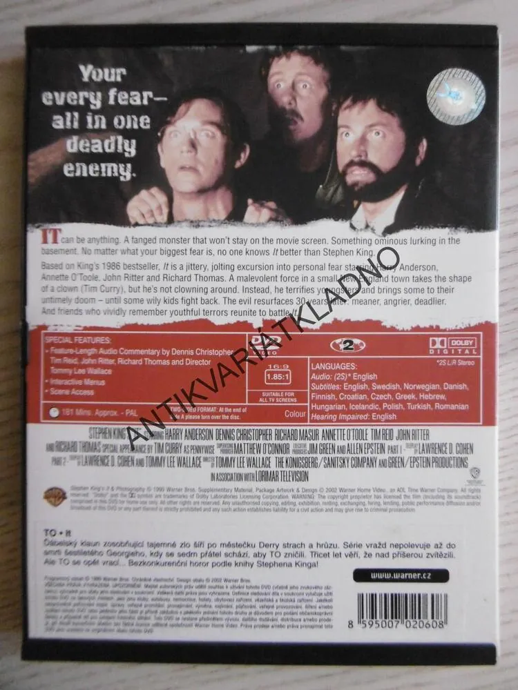 IT, TO, STEPHEN KING, DVD FILM